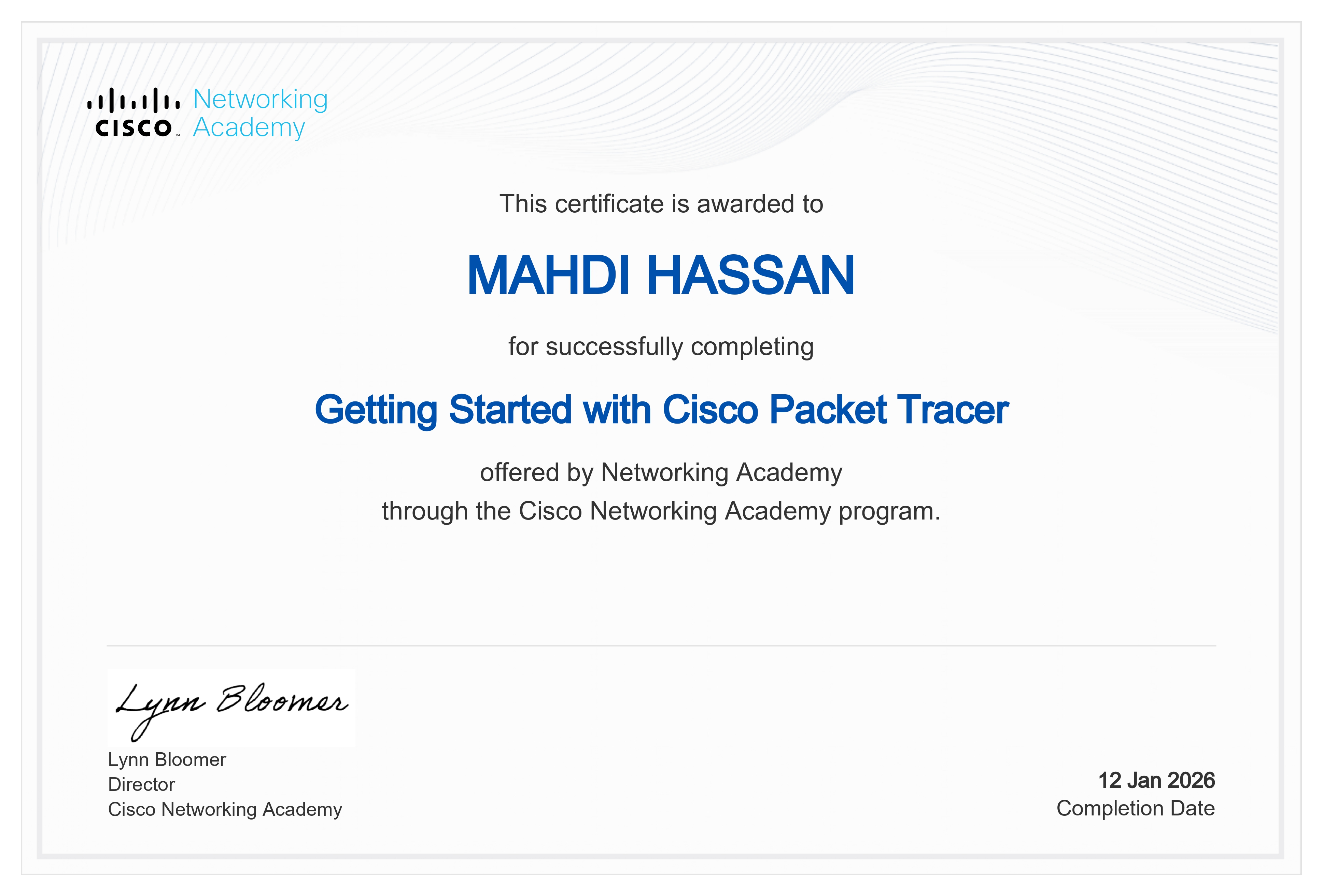 Getting Started with Cisco Packet Tracer Certificate